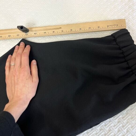 Aritzia Babaton Cohen Black Dress Pants Pleated Trousers Pockets Elastic Waist 2 - Picture 6 of 11